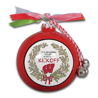 Wisconsin Badgers Wreath Kickoff Painted Ornament