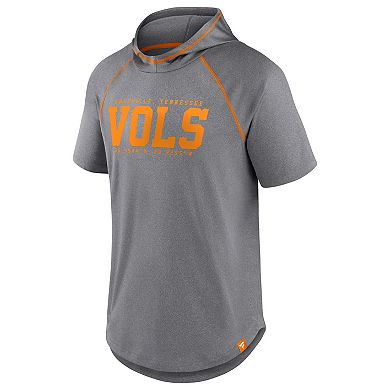 Men's Fanatics Branded Heathered Gray Tennessee Volunteers Four Relay Poly Hooded T-Shirt