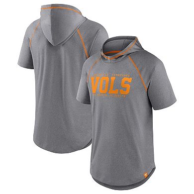 Men's Fanatics Branded Heathered Gray Tennessee Volunteers Four Relay Poly Hooded T-Shirt