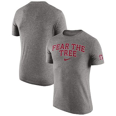 Men's Nike Heather Gray Stanford Cardinal 2-Hit Tri-Blend T-Shirt