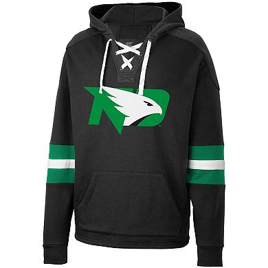 Men's Colosseum Black North Dakota Fighting Hawks Lace-Up 4.0 Pullover Hoodie