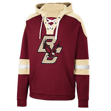 Men's Colosseum Maroon Boston College Eagles Lace-Up 4.0 Pullover Hoodie