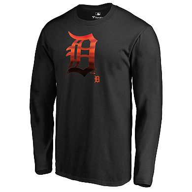 Men's Fanatics Branded Black Detroit Tigers Midnight Mascot Long Sleeve T-Shirt