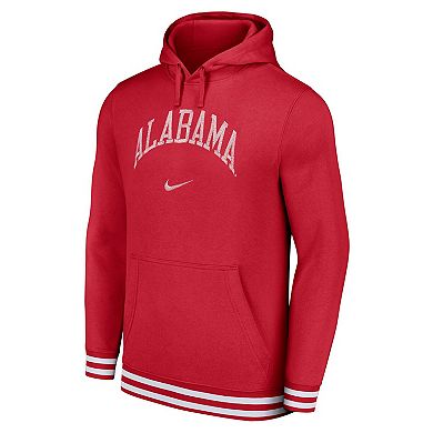 Men's Nike Crimson Alabama Crimson Tide DistressedÂ Sketch Retro Fitted Pullover Hoodie