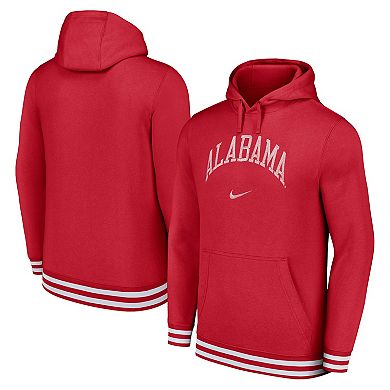 Men's Nike Crimson Alabama Crimson Tide DistressedÂ Sketch Retro Fitted Pullover Hoodie