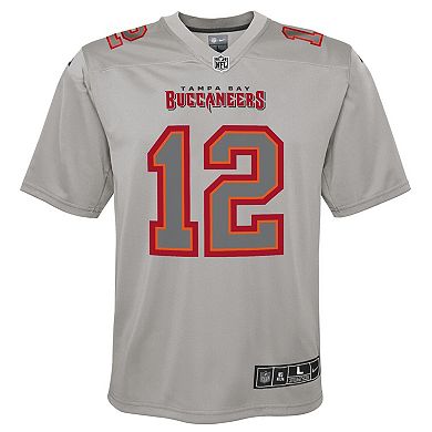 Youth Nike Tom Brady Gray Tampa Bay Buccaneers Atmosphere Game Jersey