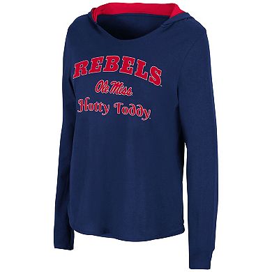 Women's Colosseum Navy Ole Miss Rebels Catalina Hoodie Long Sleeve T-Shirt