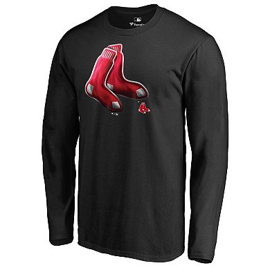 Men's Fanatics Branded Black Boston Red Sox Midnight Mascot Long Sleeve T-Shirt