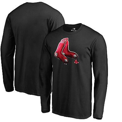 Men's Fanatics Branded Black Boston Red Sox Midnight Mascot Long Sleeve T-Shirt