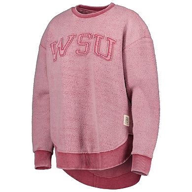 Women's Pressbox Crimson Washington State Cougars Ponchoville Pullover Sweatshirt