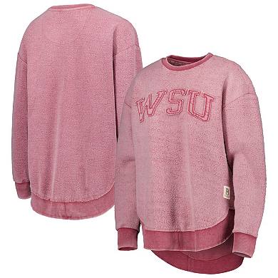 Women's Pressbox Crimson Washington State Cougars Ponchoville Pullover Sweatshirt