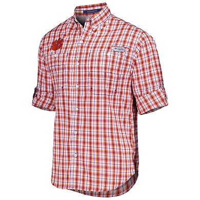 Men's Columbia Orange Clemson Tigers Super Tamiami Omni-Wick Long Sleeve Button-Down Shirt