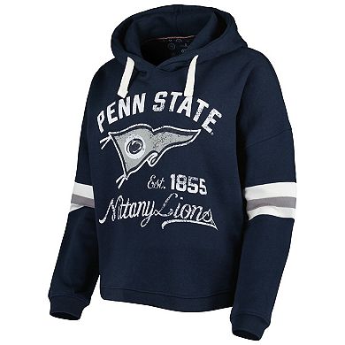 Women's Pressbox Navy Penn State Nittany Lions Super Pennant Pullover Hoodie