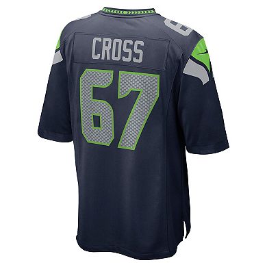 Men's Nike Charles Cross College Navy Seattle Seahawks 2022 NFL Draft First Round Pick Game Jersey