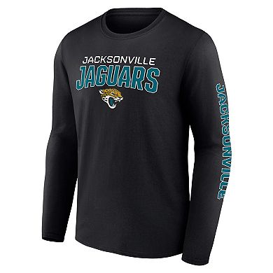 Men's Fanatics Branded Black Jacksonville Jaguars Wordmark Go the Distance Long Sleeve T-Shirt
