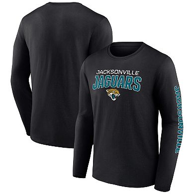 Men's Fanatics Branded Black Jacksonville Jaguars Wordmark Go the Distance Long Sleeve T-Shirt