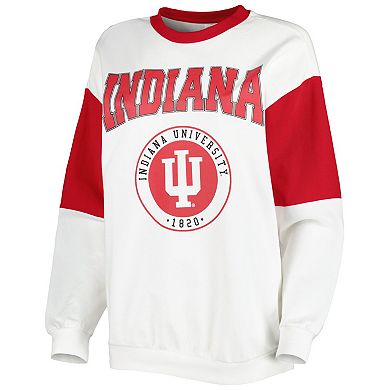 Women's Gameday Couture White Indiana Hoosiers It's A Vibe Dolman Pullover Sweatshirt