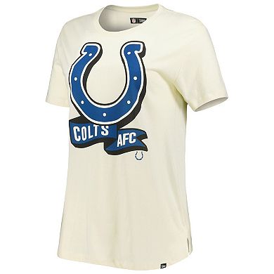 Women's New Era Cream Indianapolis Colts Chrome Sideline T-Shirt