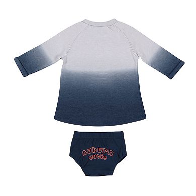 Newborn & Infant Colosseum Gray/Navy Auburn Tigers Hand in Hand Ombre Dress & Bloomers Set