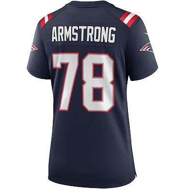 Women's Nike Bruce Armstrong Navy New England Patriots Game Retired Player Jersey