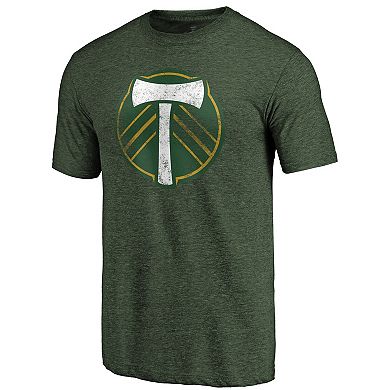 Men's Fanatics Branded Green Portland Timbers Distressed Primary Logo Tri-Blend T-Shirt