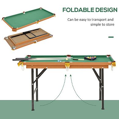 4.5ft Mini Table Top Pool Table Game Billiard Board Set Cues Play W/balls