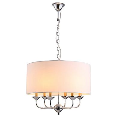 Decorative Ceiling Chandelier Candle Fixture Lampshade W/adjustable Chain, White