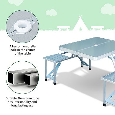 Porch Or Camping Picnic Table Folding, Carry Handle Portable Outdoor Table