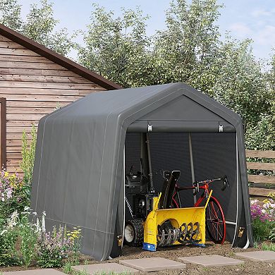 Garden Garage Storage Tent Metal Frame Bike Shed W/ Zipper Doors