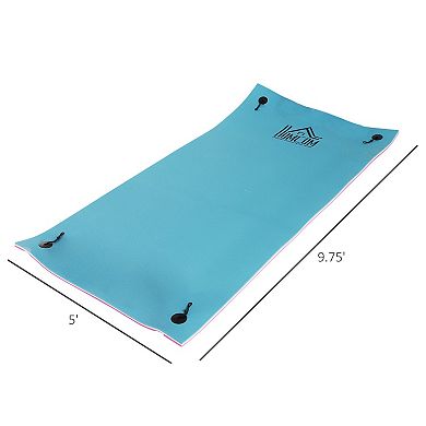 Homcom 10' X 5' Foam Floating Water Pool Pad Mat W/ Straps For Rolling Storage