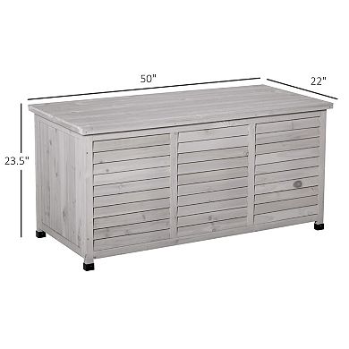 Backyard & Garden Deck Storage Bin W/ Air Gap & Weather-resistant Finish, Grey