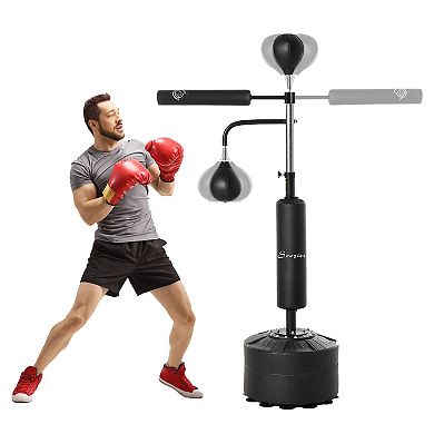 Indoor Boxing Bag Set W/ Adjustable Height, Water/sand Base, & 12 Suction Cups