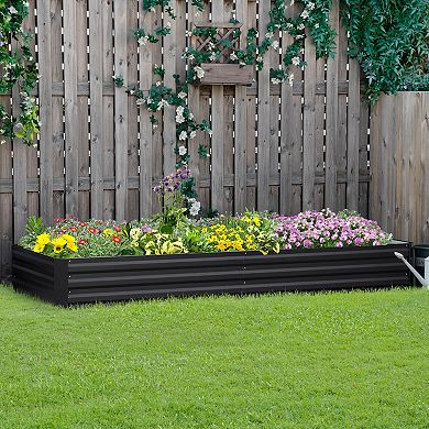 Galvanized Steel Raised Garden Bed Elevated Planter Box Easy Diy And Cleaning