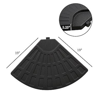 4 Pcs Round Umbrella Base Cantilever Offset Patio Umbrella Weight Plates, Black