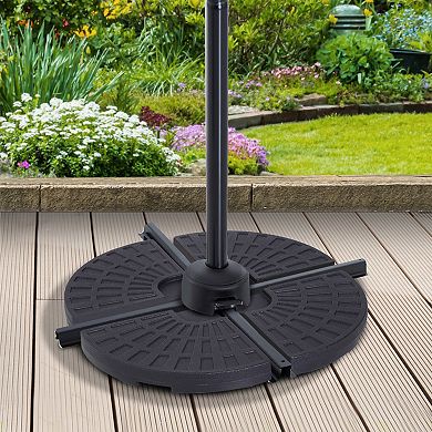 4 Pcs Round Umbrella Base Cantilever Offset Patio Umbrella Weight Plates, Black