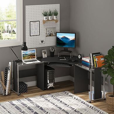 69" L-shaped Computer Desk Modern Pc Stand Corner Workstation Office