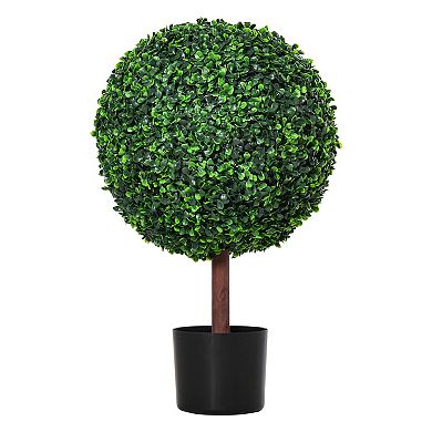 Indoor/outdoor 23.5 Inch Faux Boxwood Greenery W/ High-quality Color & Pot