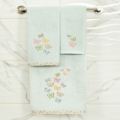 Linum Home Textiles Turkish Cotton Mariposa 4-piece Embellished Towel Set