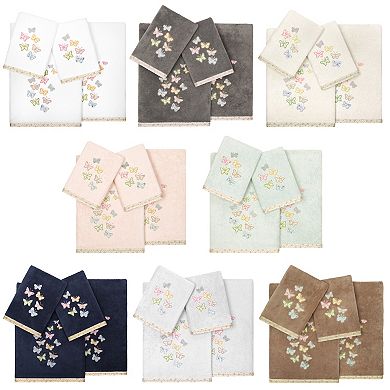 Linum Home Textiles Turkish Cotton Mariposa 4-piece Embellished Towel Set
