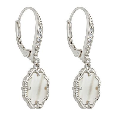 MC Collective Mother-of-Pearl Flower Medallion Drop Earrings