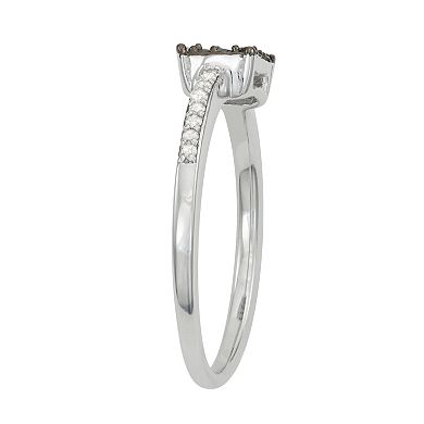 Jewelexcess Sterling Silver 1/4 Carat T.W. Black & White Diamond Ring