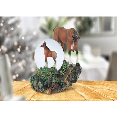 FC Design 4"H Horse with Foal Glitter Snow Globe Home Room Decor