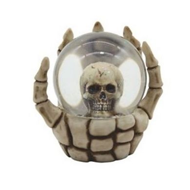 FC Design 3-PC Skeleton Hand Holding Skull Snow Globe 3.75"W Statue Fantasy Decoration Figurine Home Room Decor