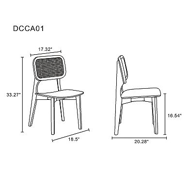 MANHATTAN COMFORT Versailles Square Dining Chair 2-piece Set