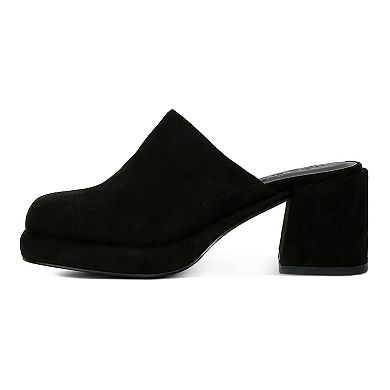 Rag & Co Delaunay Women's Suede Heeled Mules 