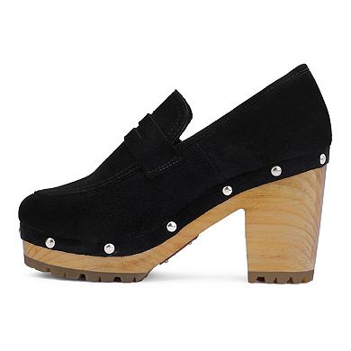 Rag & Co Osage Women's Suede Heeled Clogs