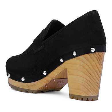 Rag & Co Osage Women's Suede Heeled Clogs