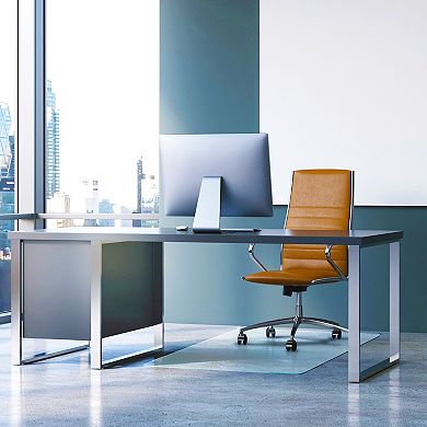 Floortex Glaciermat® Heavy Duty Glass Chair Mat for Hard Floors & Carpets - 36" x 42"