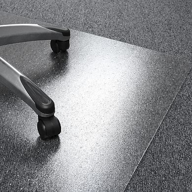 Floortex Valuemat?? Plus Polycarbonate Rectangular Chair Mat for Low Pile Carpets