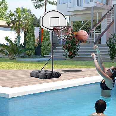 Outdoor Basketball Hoop System Pool Water Sport Game Play Outdoor Adjustable